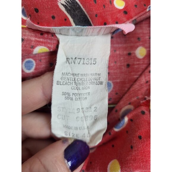 Ultimate 80s Shirt w/ Earrings Women's Sz XL Retro Party Button Down Long - Picture 6 of 9